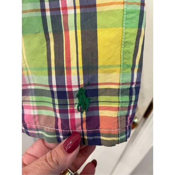 Polo Ralph Lauren Yellow Easter Plaids Bostd Shorts Swim Trunks sz EUC - Picture 3 of 6